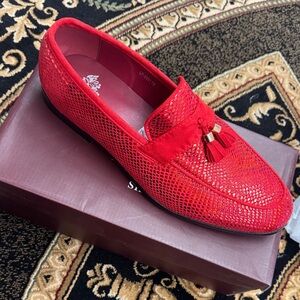 Red Loafers with Tassels